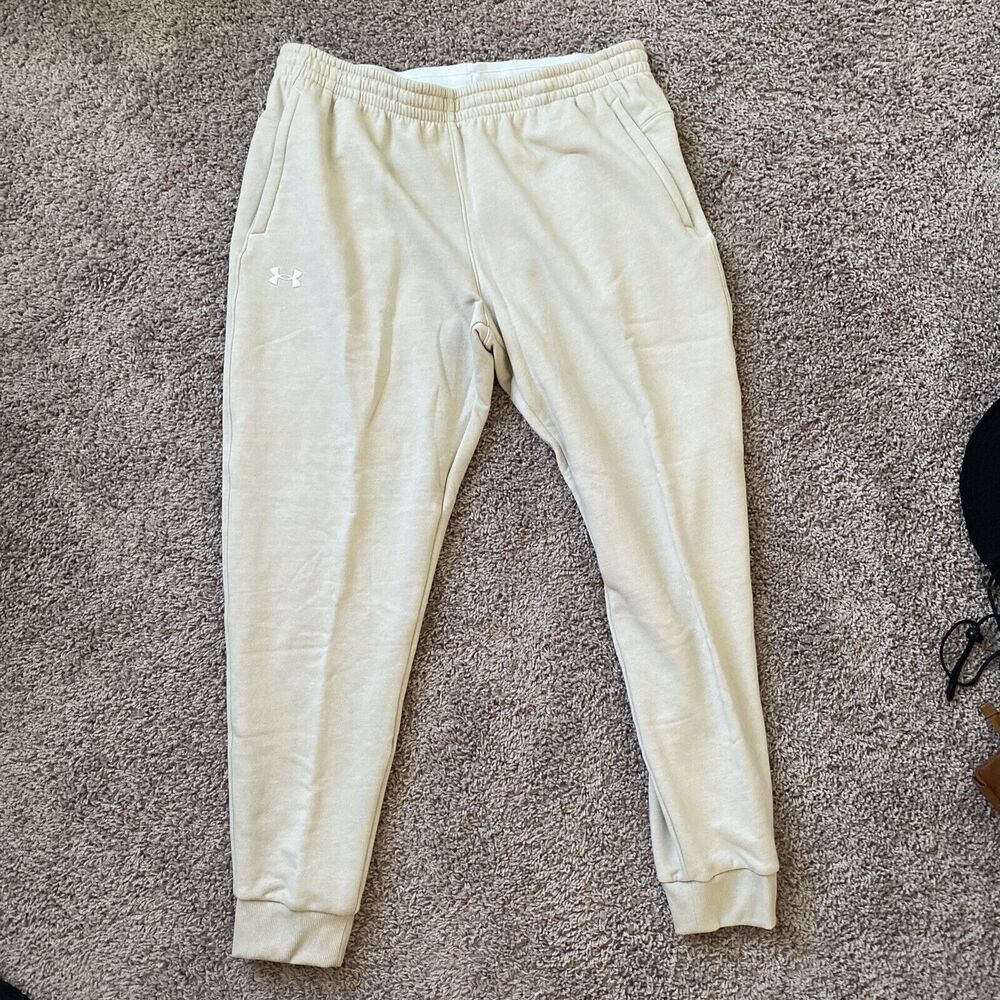 Under Armour UA Playback Essential Cream Fleece Joggers 1381739 Men's Size 2XL